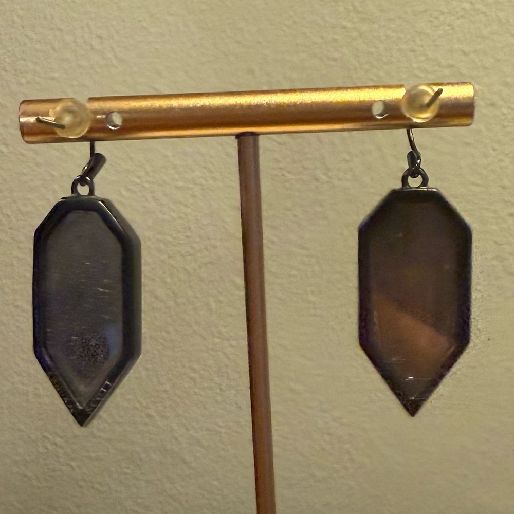 Kendra Scott Palmer 1.5” drop earrings in mirror rock crystals/gunmetal - Picture 8 of 9